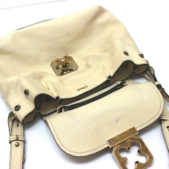 CHLOE Leather Elsie Hand Bag with Strap Light Beig - Picture 9 of 10